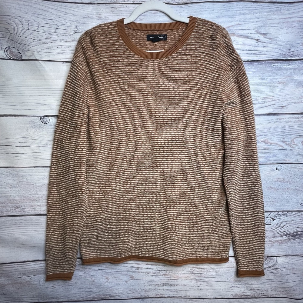 Treasure & Bond Nordstrom Size L Brown Mens Soft Crew Neck Sweater - Picture 1 of 15